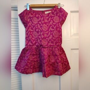 Peek Kids Magenta Floral Jacquard Dress